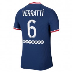 Camisola Paris Saint-Germain Marco Verratti 6 Equipamento Primeiro 2021-2022 Manga Curta
